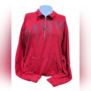 Victoria’s Secret PINK Red Quarter Zip Pullover Sweatshirt Size‎ Large